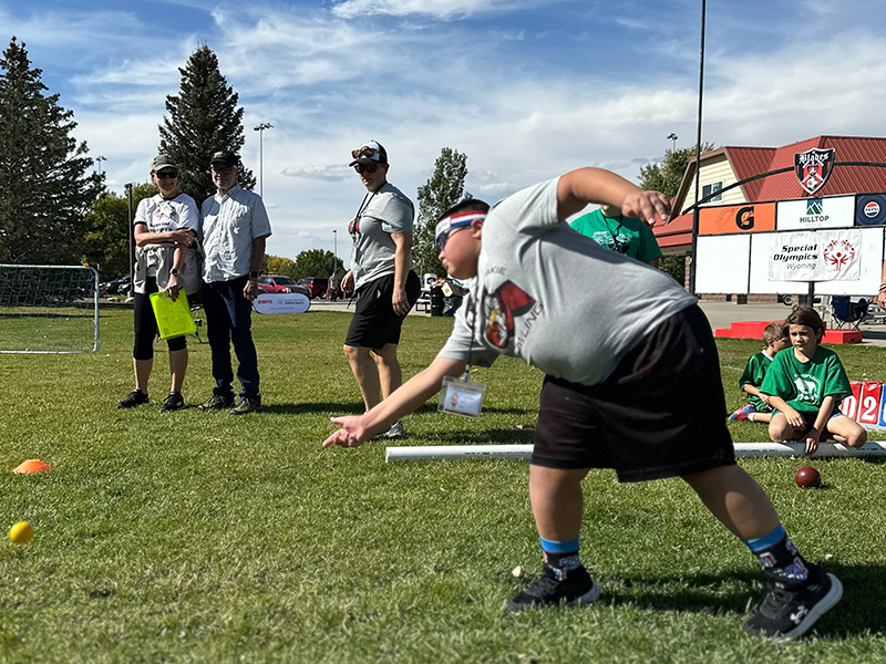 Students outside participating in Special Olympic events